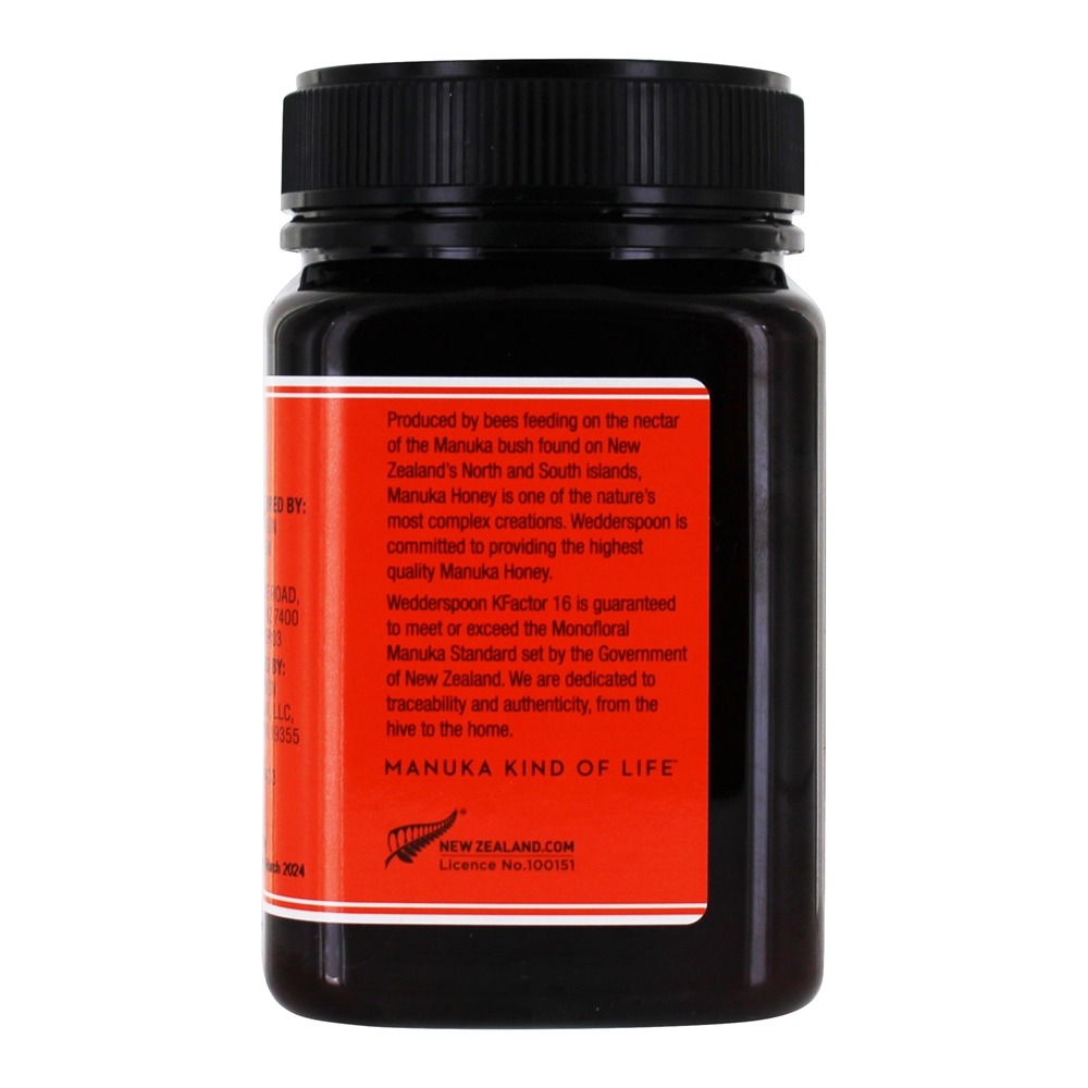 KFactor de Mel Manuka Monofloral Cru 16 - 17.6 oz. Wedderspoon - Imagem 3