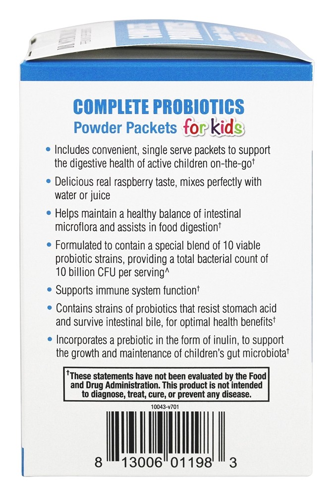 Pó completo de probióticos para crianças com sabor a framboesa natural 10 Bilhões de UFC - 30 Pacotes (s) Dr. Mercola - Imagem 4
