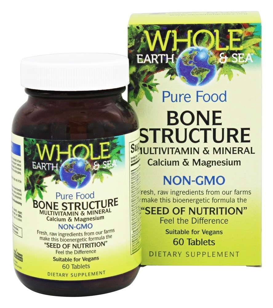 Pure Estrutura Óssea Alimentar Multivitamínico e Mineral - 60 Tablets Whole Earth & Sea