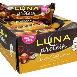 Caixa De Barras De Proteína Luna Para Mulheres De Chocolate Caramelo Salgado - 12 Barras Clif Bar