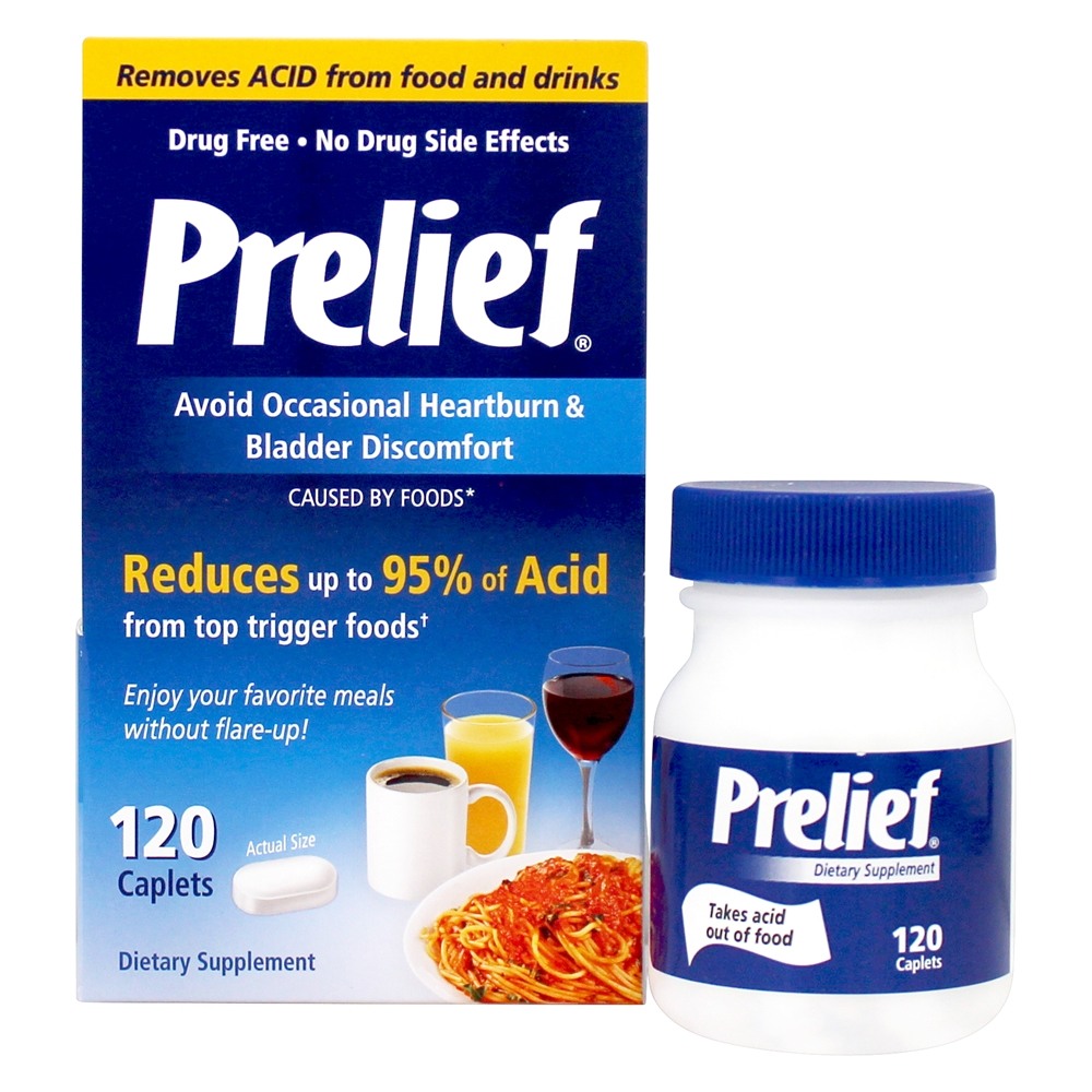 Prelief Suplemento Dietético Com Redutor de Ácido - 120 Cápsulas Prelief