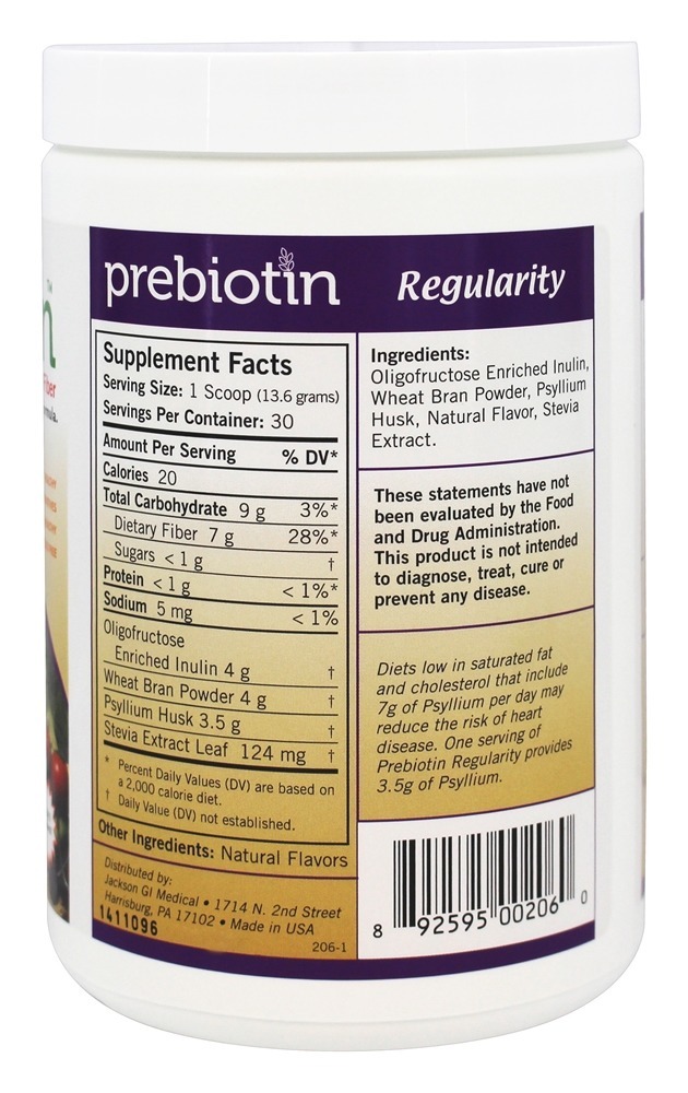 Pó de Fibra Prebiótica de Regularidade - 14.4 oz. Prebiotin - Imagem 2
