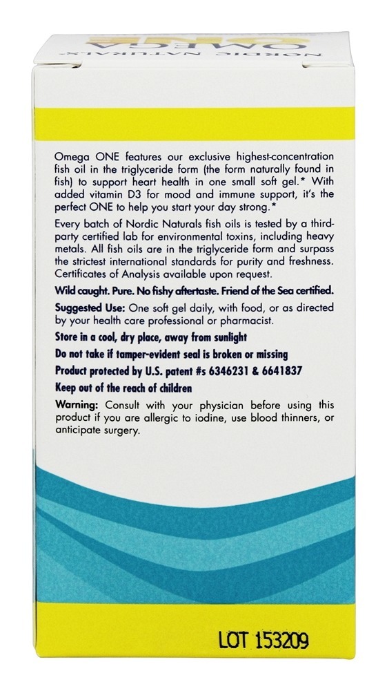 Omega Um limão 560 mg. - 30 Softgels Nordic Naturals - Imagem 3