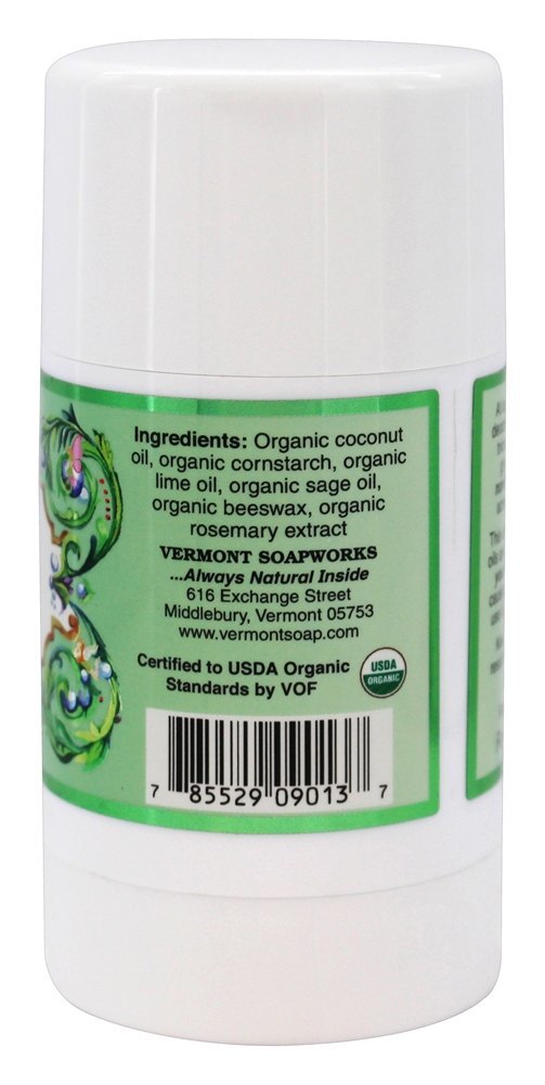 Desodorante Orgânico Sage Lime - 3.25 oz. Vermont Soapworks - Imagem 2