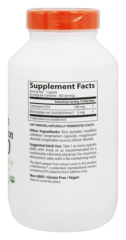 CoQ10 de Alta Absorção com BioPerina 100 mg. - Cápsulas vegetarianas 360 Doctor's Best - Imagem 2