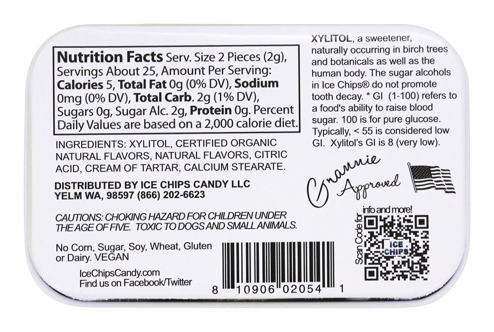 Xylitol Mints Cereja Azeda - 1.76 oz. Ice Chips - Imagem 2
