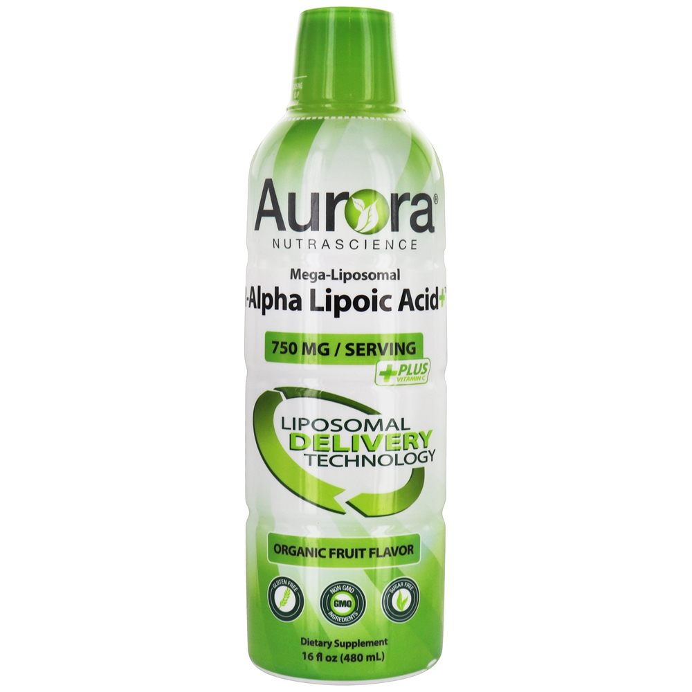 Aurora Nutrascience R- Alpha Sabor de frutas orgânicas líquidas mega-lipossômicas de ácido lipóico - 16 fl. oz. Vida Lifescience