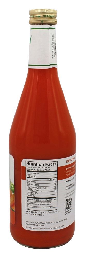 Suco de cenoura orgânica - 16.9 fl. oz. Biotta - Imagem 2