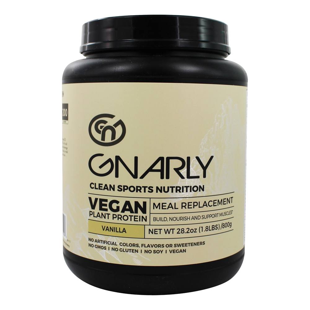 Baunilha em pó para substituição de farelo de proteína vegetal vegana - 28.2 oz. Gnarly Nutrition