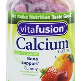 Vitaminas Adultas Apoio aos Ossos de Cálcio Sabores Naturais de Frutas e Creme 500 mg. - 100 Gummies Vitafusion