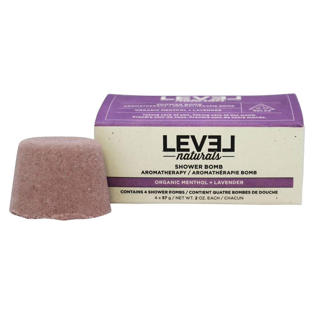 Mentol orgânico da lavagem do chuveiro + Lavanda - Pacote 4 Level Naturals