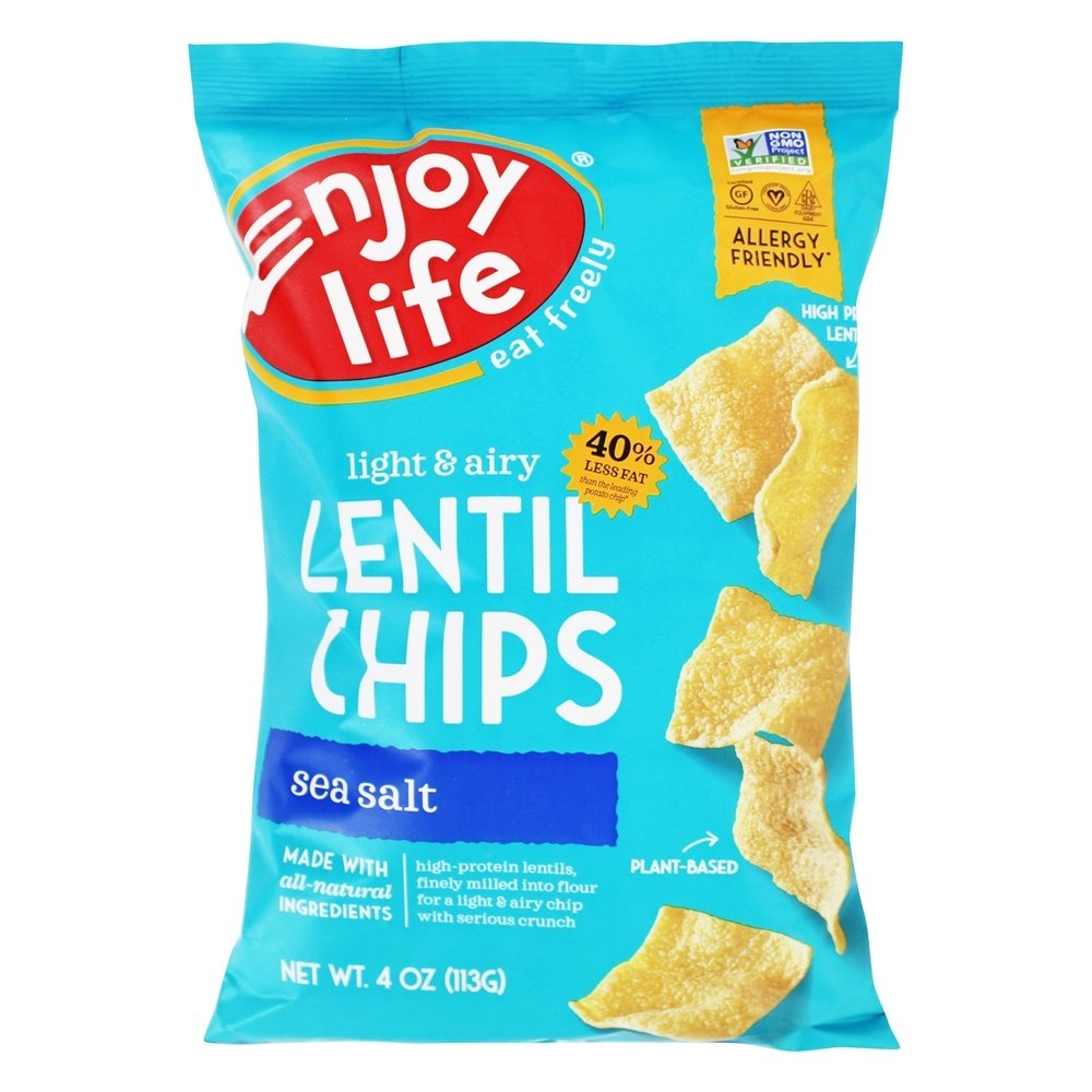 Alergia sem glúten amigável Lentilha Chips Sea Salt - 4 oz. Enjoy Life Foods