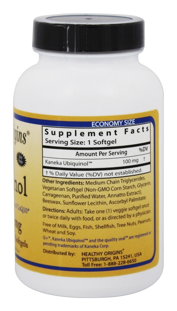 Ubiquinol 100 mg. - 150 Cápsulas Vegetarianas Healthy Origins - Imagem 2