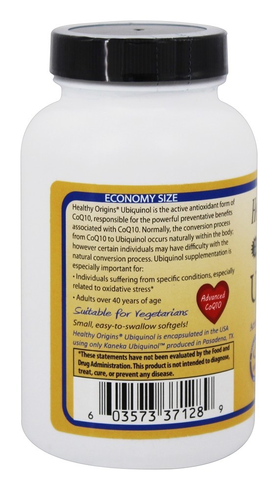 Ubiquinol 100 mg. - 150 Cápsulas Vegetarianas Healthy Origins - Imagem 3