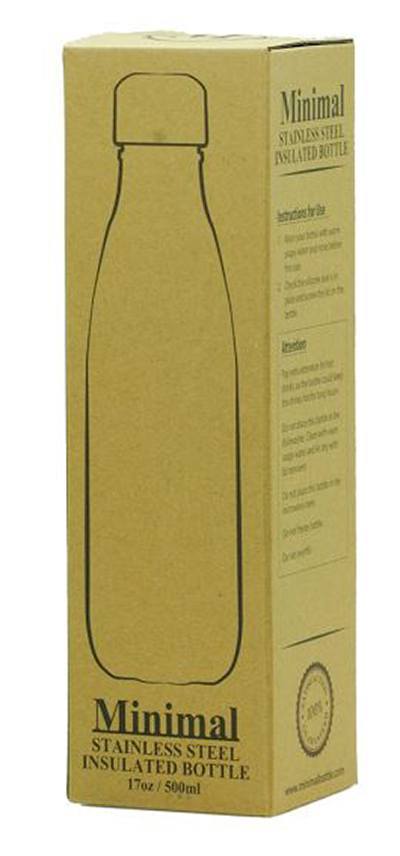 Garrafa de Água Isolada Marrom - 17 oz. Minimal - Imagem 3