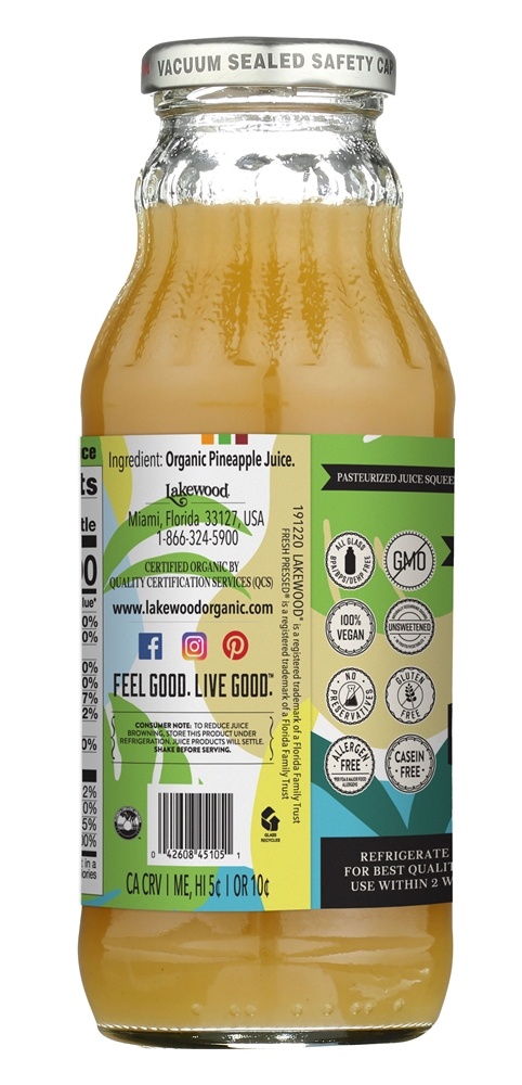 Pure Suco de abacaxi fresco - 12.5 fl. oz. Lakewood - Imagem 3
