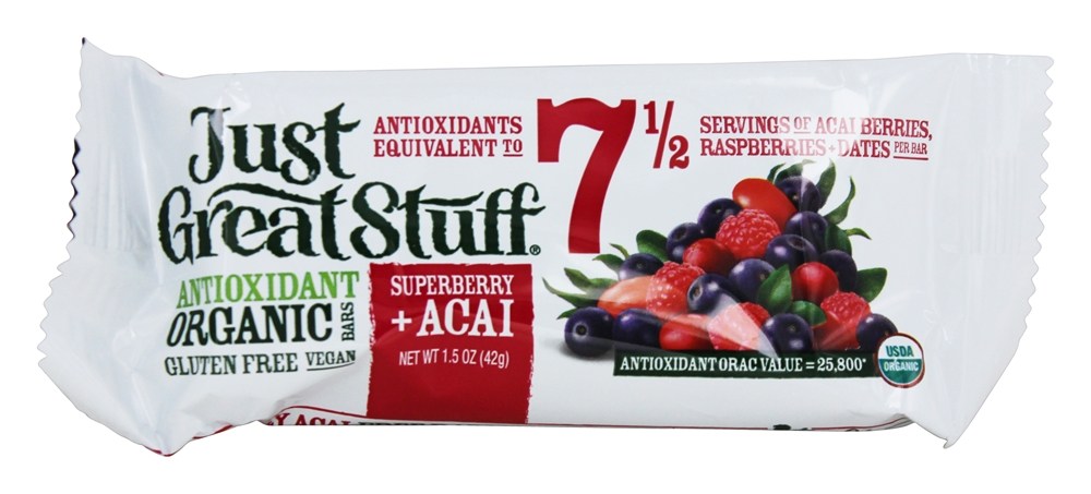Apenas grandes caixas de barras de produtos orgânicos Superberry Açaí - 12 Barras Betty Lou's - Imagem 3