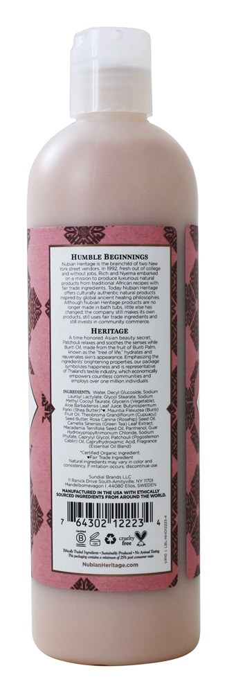 Tonificação & Edificante Corpo Lavar Patchuli & Buriti - 13 fl. oz. Nubian Heritage - Imagem 2