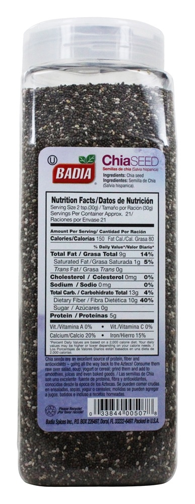 Sementes De Chia Sem Glúten - 22 oz. Badia - Imagem 2