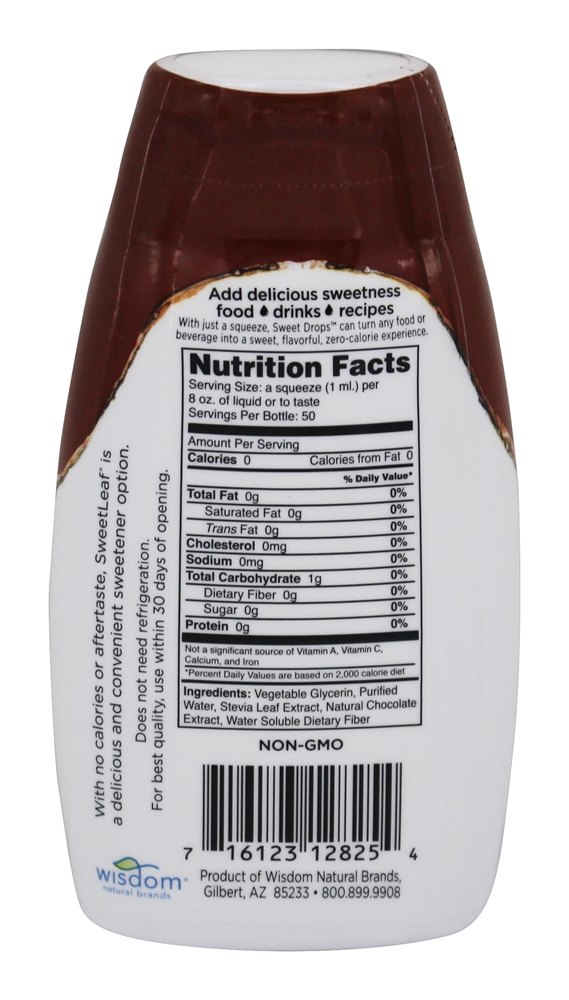 Gotas Doces Naturais Stevia Adoçante De Chocolate - 1.7 fl. oz. SweetLeaf - Imagem 2