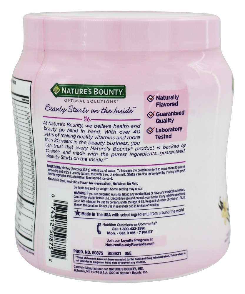 Proteína & Vitamina Completas Mistura Para Shakes Sabor Baunilha - 16 oz. Nature's Bounty - Imagem 4