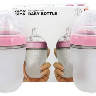 Gêmeo macio higiênico biberão silicone 3m + rosa - 8 oz. Comotomo