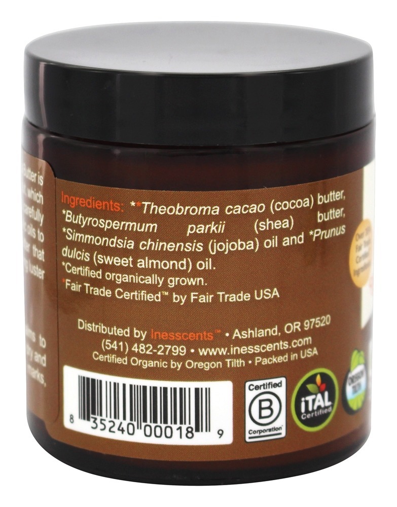 Manteiga De Cacau Cremosa Orgânica Sem Sabor - 4 oz. Inesscents Aromatic Botanicals - Imagem 3
