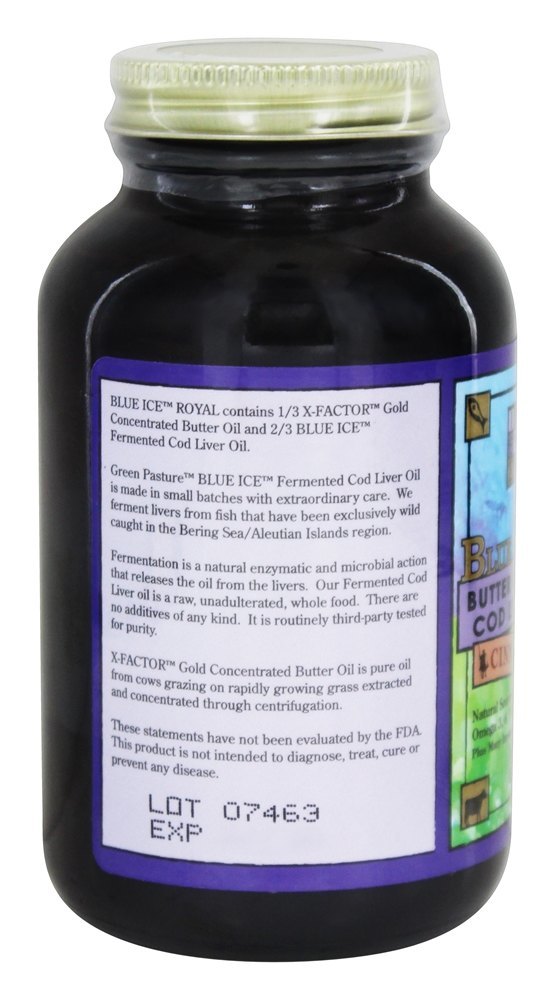 O óleo de manteiga real do gelo azul / mistura fermentada do canela da mistura do óleo de fígado de bacalhau Tingle - 8.1 oz. Green Pasture Products - Imagem 3