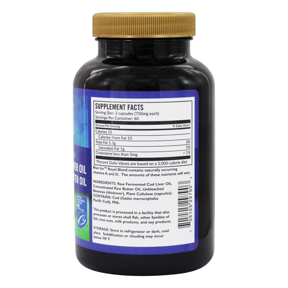 Óleo de Manteiga Real de Gelo Azul / Mistura Fermentada de Óleo de Fígado de Bacalhau - Cápsulas 120 Green Pasture Products - Imagem 2