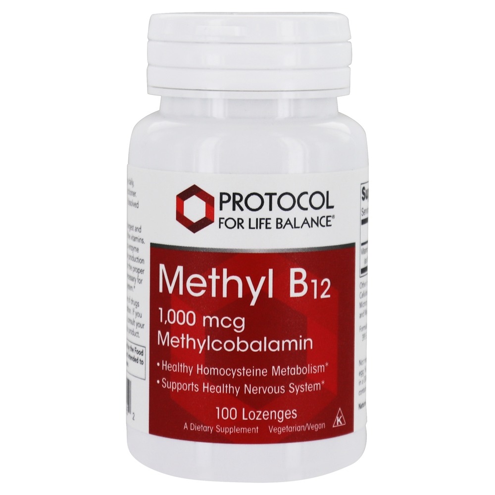 Metil B12 1000 mcg. - 100 Pastilhas Protocol For Life Balance - Imagem 2