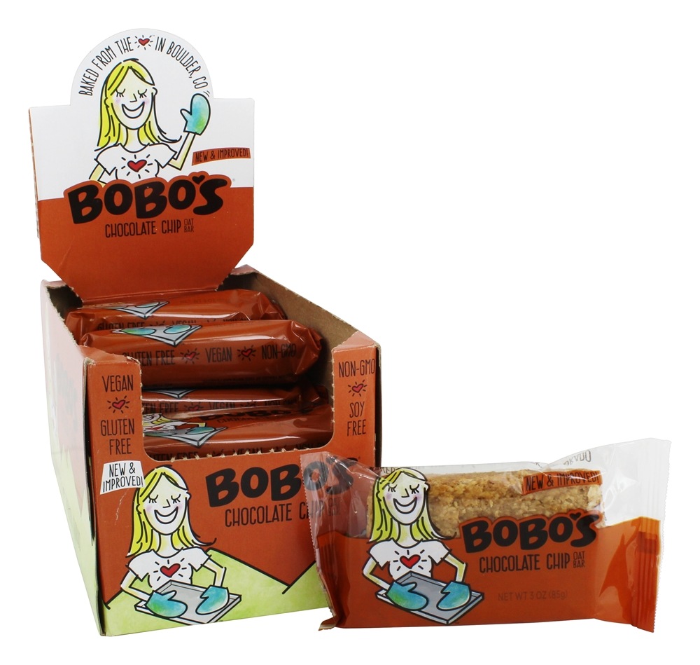 Todas as barras de chocolate de caixa de barras naturais - 12 Barras Bobo's Oat Bars