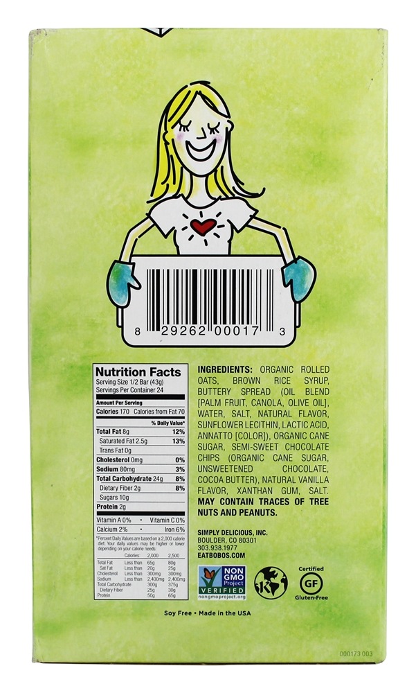Todas as barras de chocolate de caixa de barras naturais - 12 Barras Bobo's Oat Bars - Imagem 2