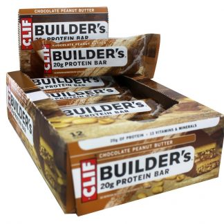 Barras De Proteína Do Construtor Caixa De Chocolate Manteiga De Amendoim - 12 Barras Clif Bar