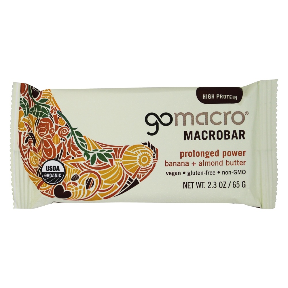 MacroBar Orgânica Prolongada Barra De Barras De Poder Banana + Manteiga De Amêndoa - 12 Barras GoMacro - Imagem 3