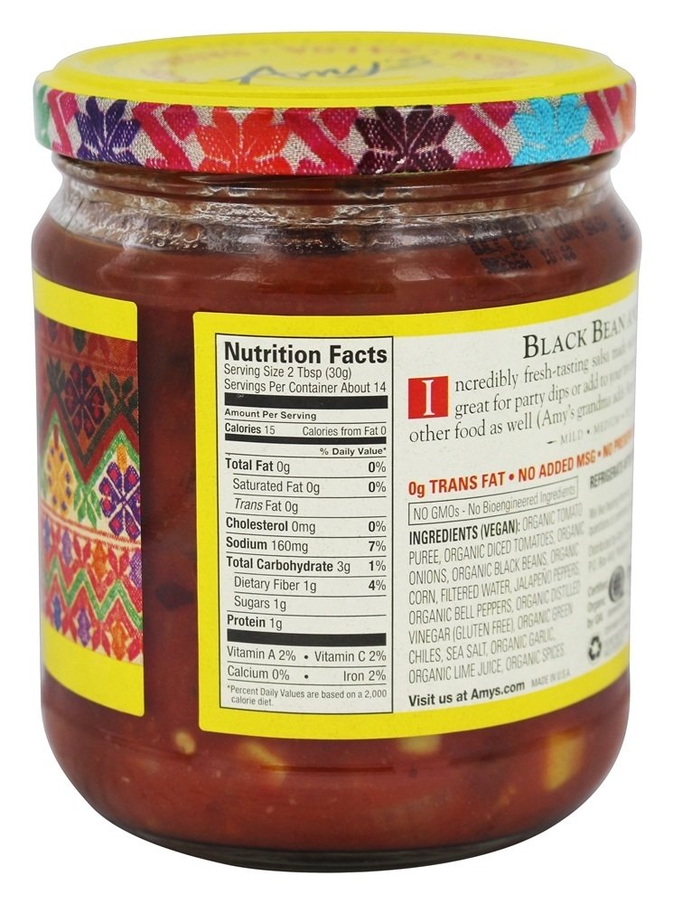 Salsa Orgânica Feijão Preto & Milho - 14.7 oz. Amy's - Imagem 2