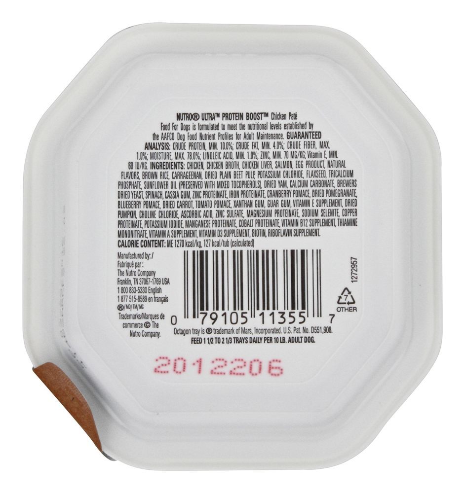 Extremista Proteína Impulsionar Cão Comida Frango Paté - 3.5 oz. Nutro - Imagem 2