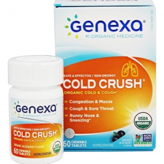 Frio frio adulto orgânico frio & tosse Açaí Berry - 60 comprimidos mastigáveis Genexa