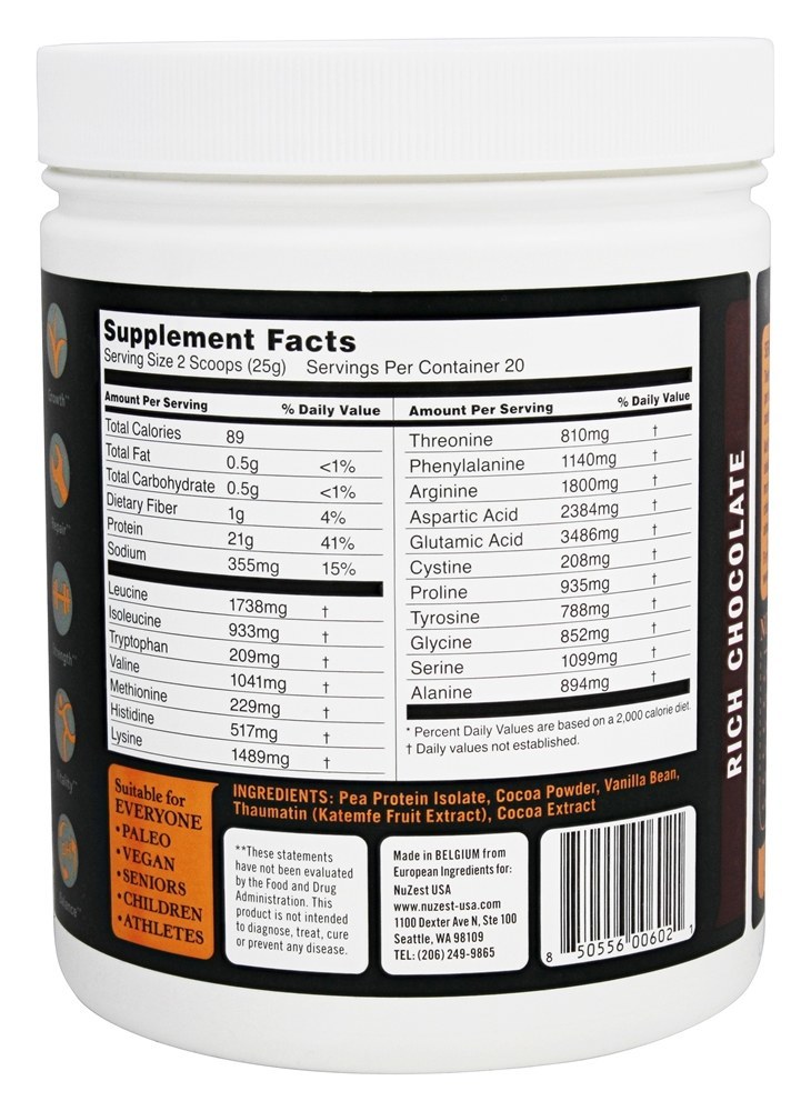 Limpa Proteína Lean Chocolate Rico - 17.6 oz. Nuzest - Imagem 2