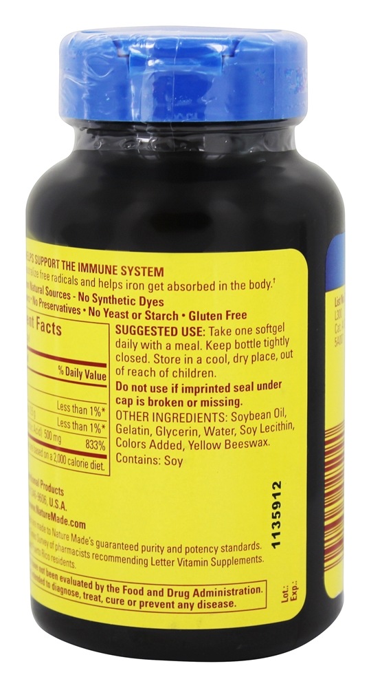Vitamina C 500 mg. - 60 Softgels líquidos Nature Made - Imagem 3