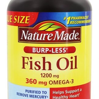 Óleo de Peixe Sem Arrotos 1200 mg. - 200 Softgels líquidos Nature Made