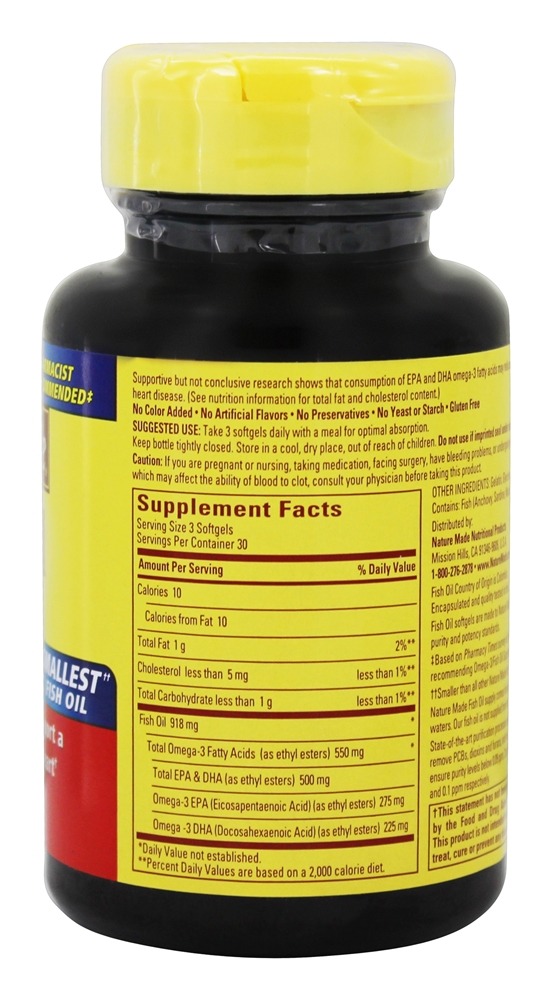 Pérolas de óleo de peixe 500 mg. - 90 Softgels líquidos Nature Made - Imagem 2