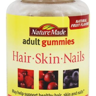 Cabelo, Pele e Unhas Gominhas Para Adultos Sabor de Frutas, Cranberry & Blueberry - 90 Gummies Nature Made
