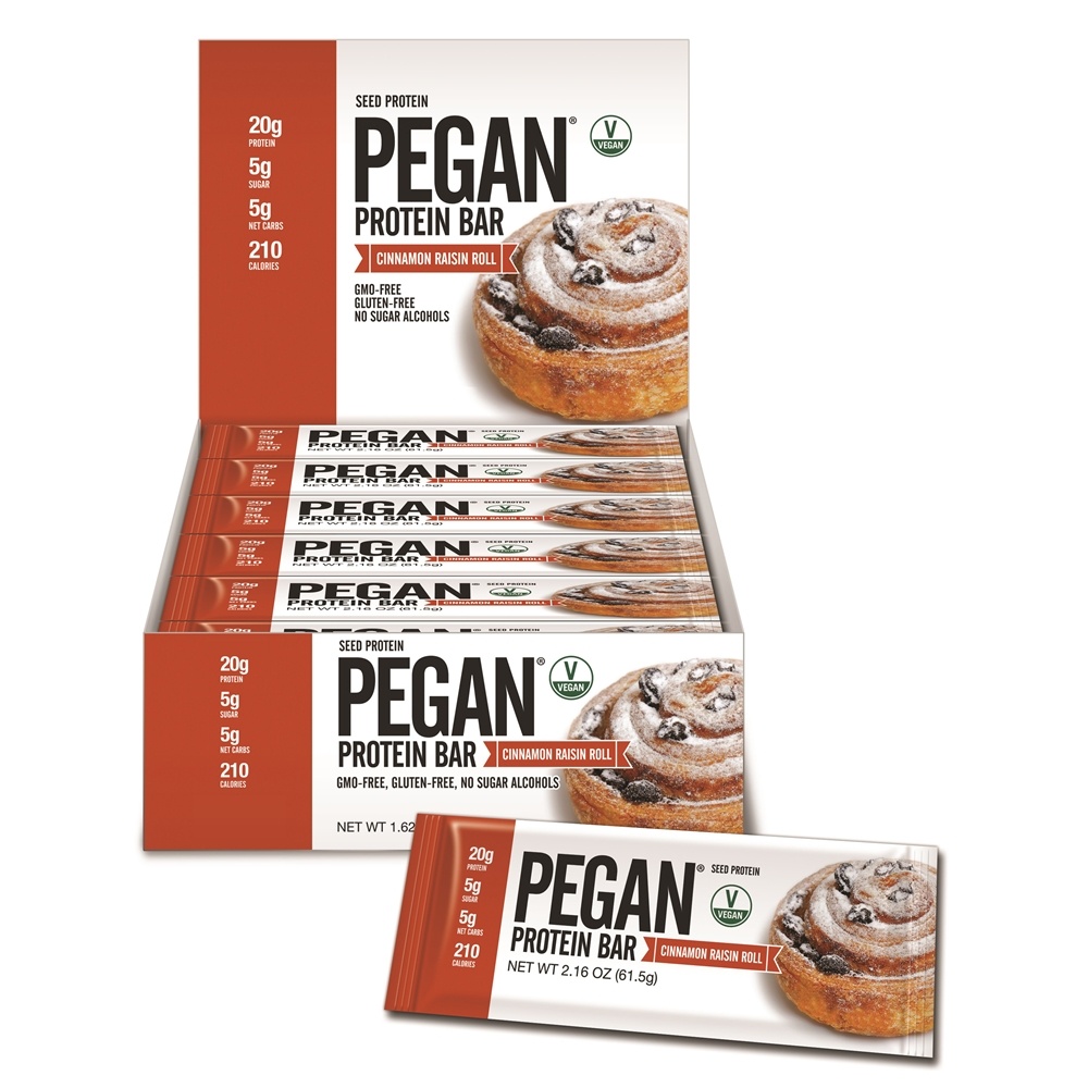 Pegan Proteína Bar Canela Uva passa Rolar - 12 Barras Julian Bakery