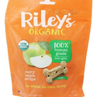 O cão orgânico de osso grande trata a receita da Apple - 5 oz. Riley's Organics