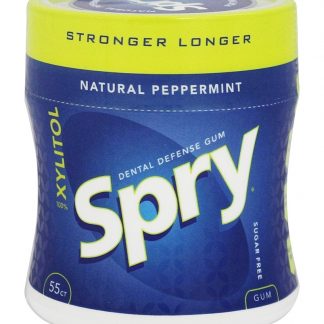 Spry mais forte mais natural Natural xilitol Gum Peppermint - 55 Peça (s) Xlear