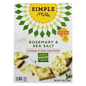 Naturalmente Sem Glúten Farinha de Amêndoa Sem Glúten Alecrim e Sal Marinho - 4.25 oz. Simple Mills