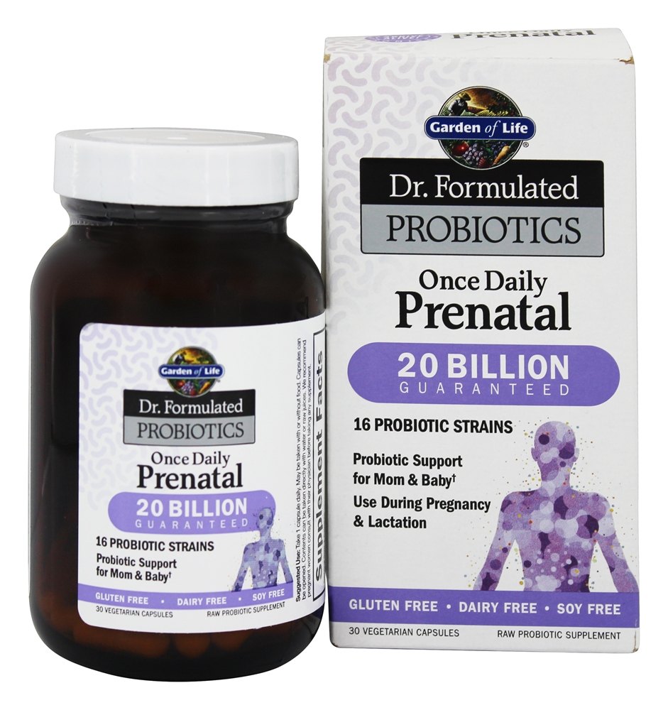 Dr. Probióticos Formulados Uma vez por Dia Pré-Natal 20 Bilhões de UFC - Cápsulas vegetarianas 30 Garden of Life