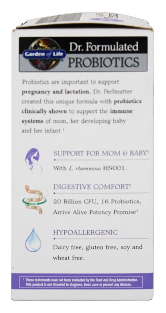 Dr. Probióticos Formulados Uma vez por Dia Pré-Natal 20 Bilhões de UFC - Cápsulas vegetarianas 30 Garden of Life - Imagem 4