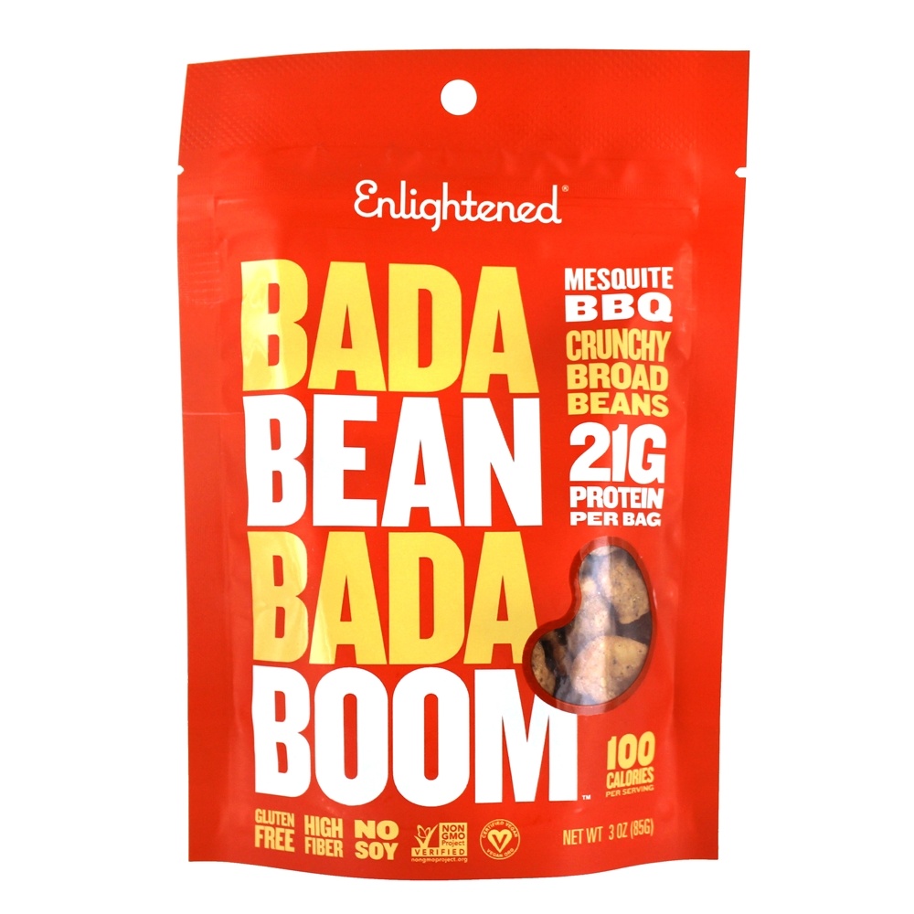 Feijão Bada Bada Boom Crocante Feijão Largo Mesquite BBQ - 3 oz. Enlightened