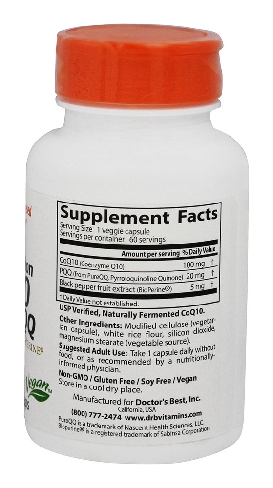CoQ10 + PQQ com BioPerine Alta Absorção - Cápsulas vegetarianas 60 Doctor's Best - Imagem 2